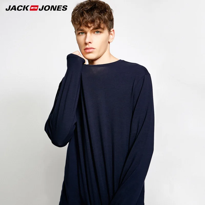 JackJones весна осень мужские топы с круглым воротником и длинными рукавами домашняя