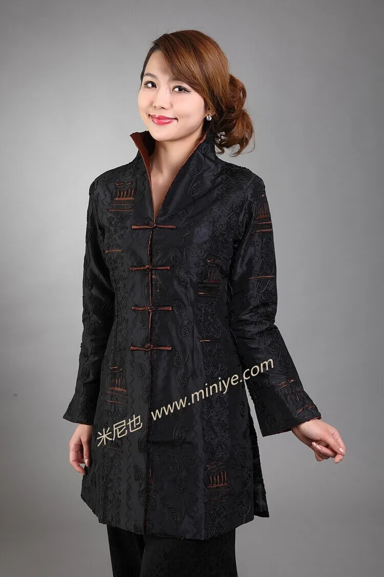 Новинка, темно-синее женское атласное пальто на пуговицах, длинная куртка с аппликацией в виде цветка, классическая одежда для мамы среднего возраста, размеры от S до XXXL, T045