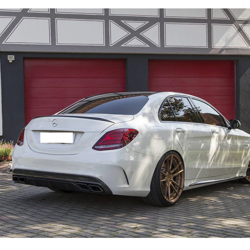 Fit For Benz C-Class W205 Spoiler C180 C200 C220 C250 C300 2015 2016 4-Door Car C63 Style Black Carbon Fiber Rear Wing Spoiler Fit For Benz C-Class W205 Spoiler C180 C200 C220 C250 C300 2015 2016 4-Door Car C63 Style Black Carbon Fiber Rear Wing Spoiler