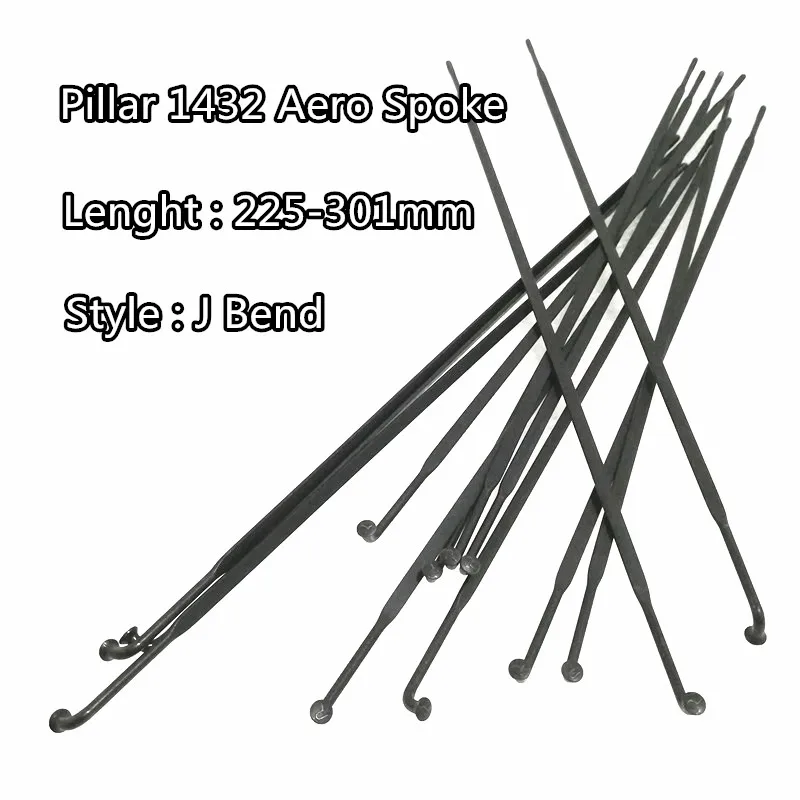 20 Pcs/lot Pilar 1432 Spokes J Bend Aero Spokes Flat Radio Bicycle Bike