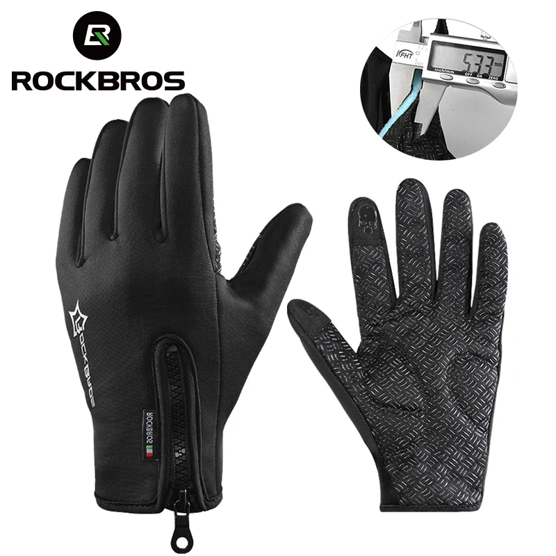 

ROCKBROS Winter Snowboard Anti-slip Glove Thermal Waterproof Sreen Skiing Glove Motorcycle Bike Hiking Climbing Men Women Wear