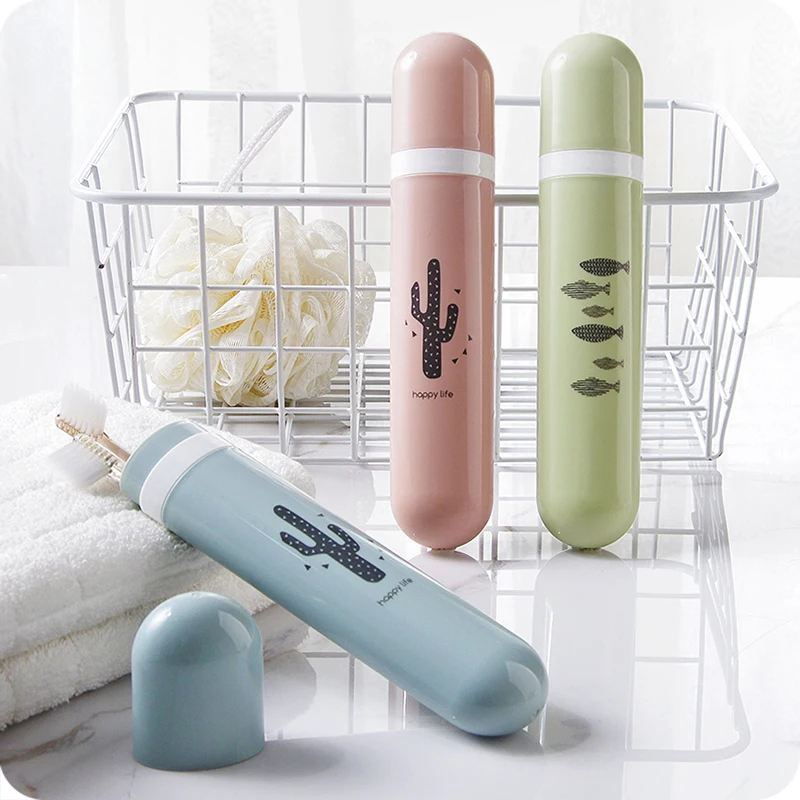 

1pc Cartoon Plastic Travel Toothbrush Box Toothbrush Holder