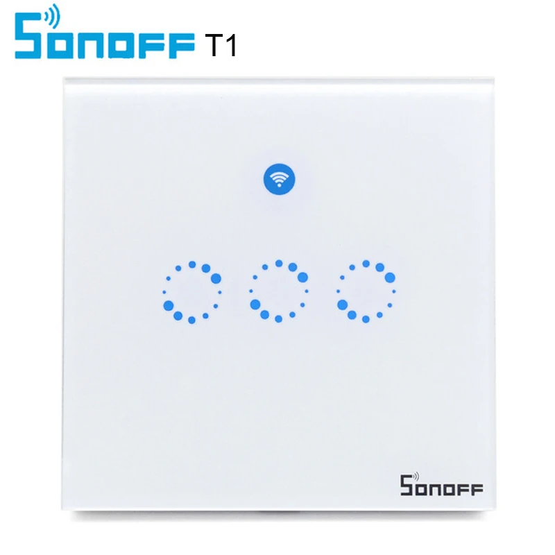 Sonoff T1 сенсорный настенный выключатель света 1/2/3 группа 86 Тип британская панель