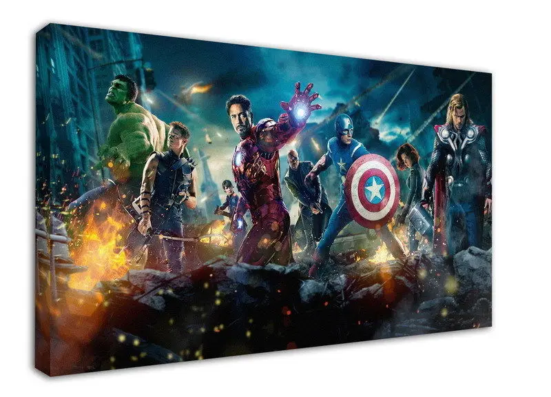 

WK-M013 (504) The Avengers Movie Canvas Wood Framed 18x12inch Poster