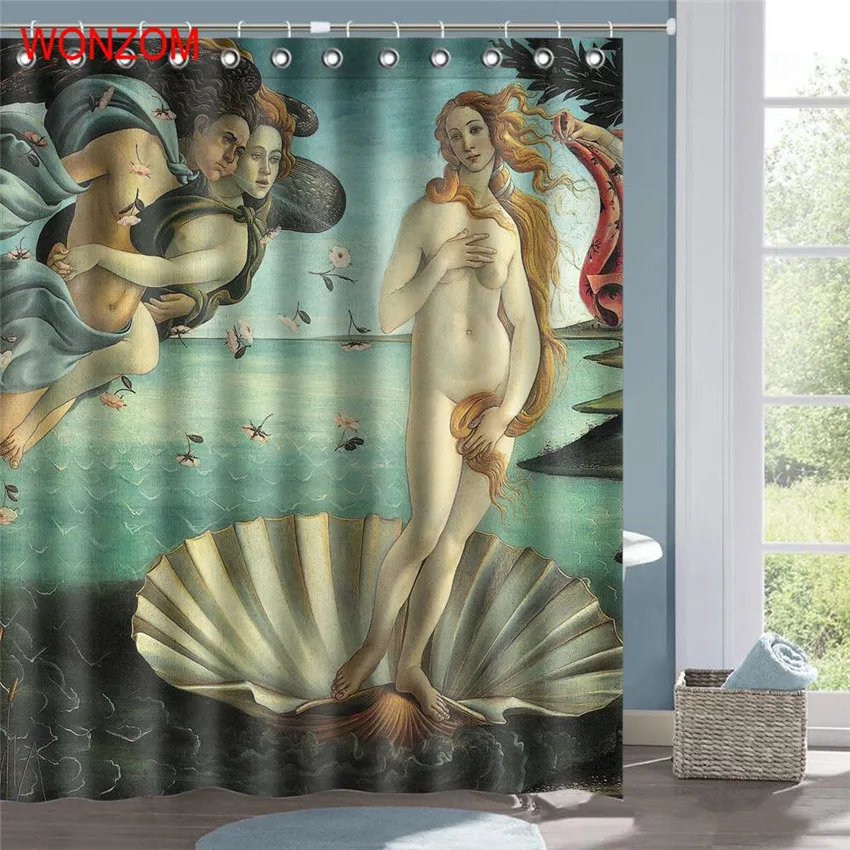 WONZOM Мэрилин Монро полиэстер ткань Русалка занавеска для душа Ванная комната Декор водонепроницаемый Cortina De Bano с 12 крючками подарок