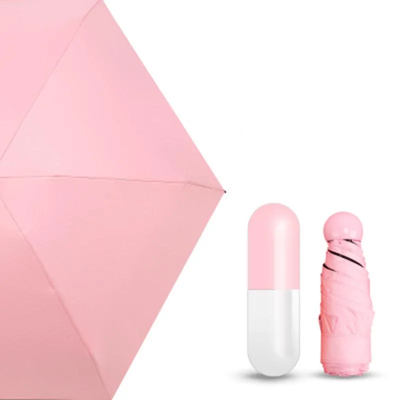 Capsule Umbrella Black Plastic Umbrella Ultra Light Mini Pocket Sunscreen Umbrella Convenient To Carry Small And Exquisite