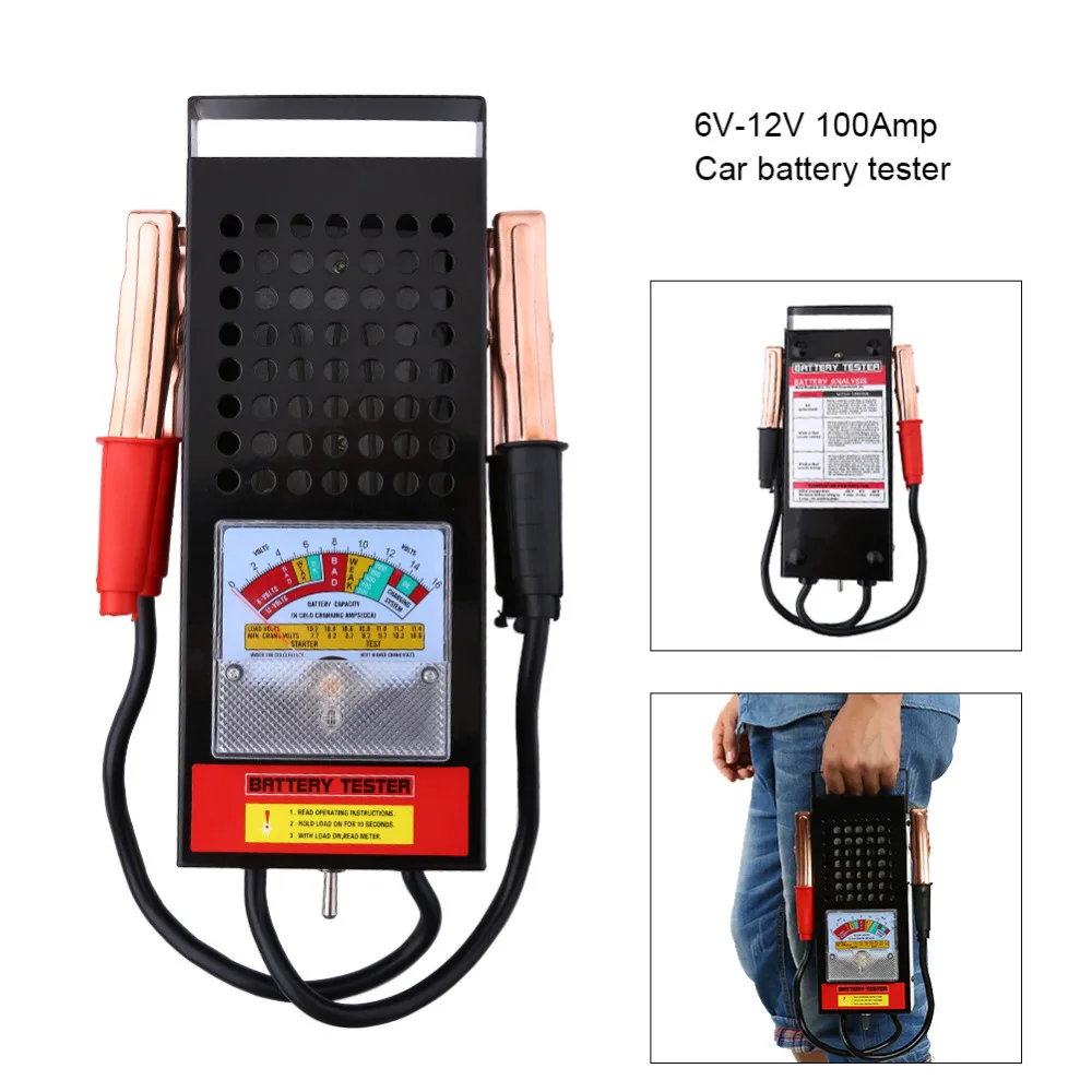1 Pcs Car Vehicle Battery Tester Load Drop Charging System Analyzer Checker Tool 6V-12V 100Amp High Qualty