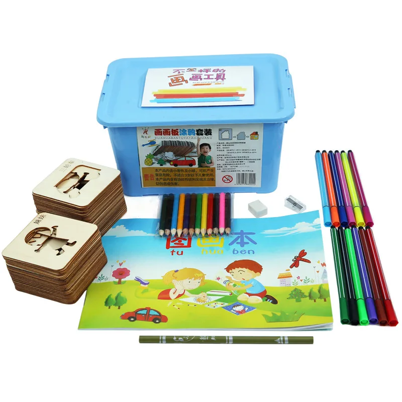 

2018 new hot Spirograph Stencils Arts Crafts Toy Drawing Template Children's Drawing Tools Gift Packs Painting Sets with box