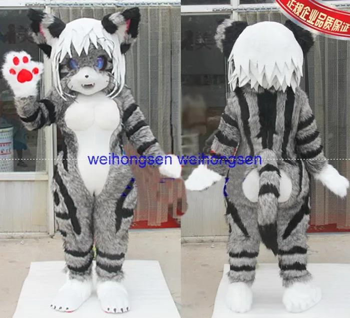 Civet кошки цветок груша орки имитация меха талисман костюмы ходьба мультфильм