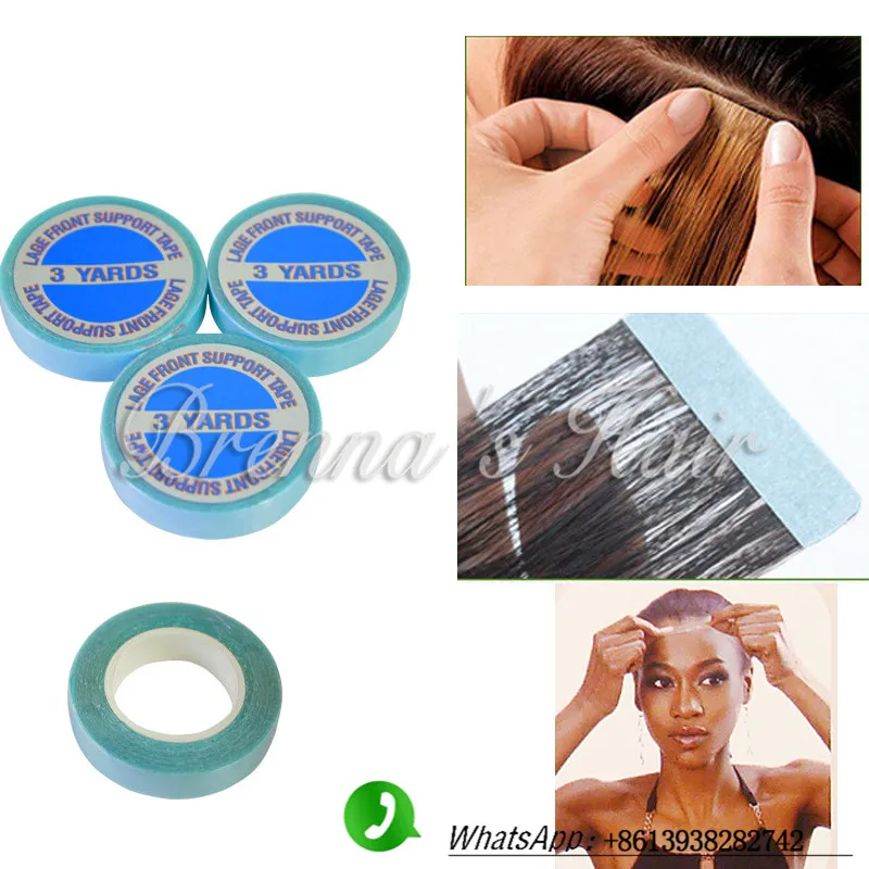 Blue Double sided tape hair extensions long time 0.8cm 3yards double
