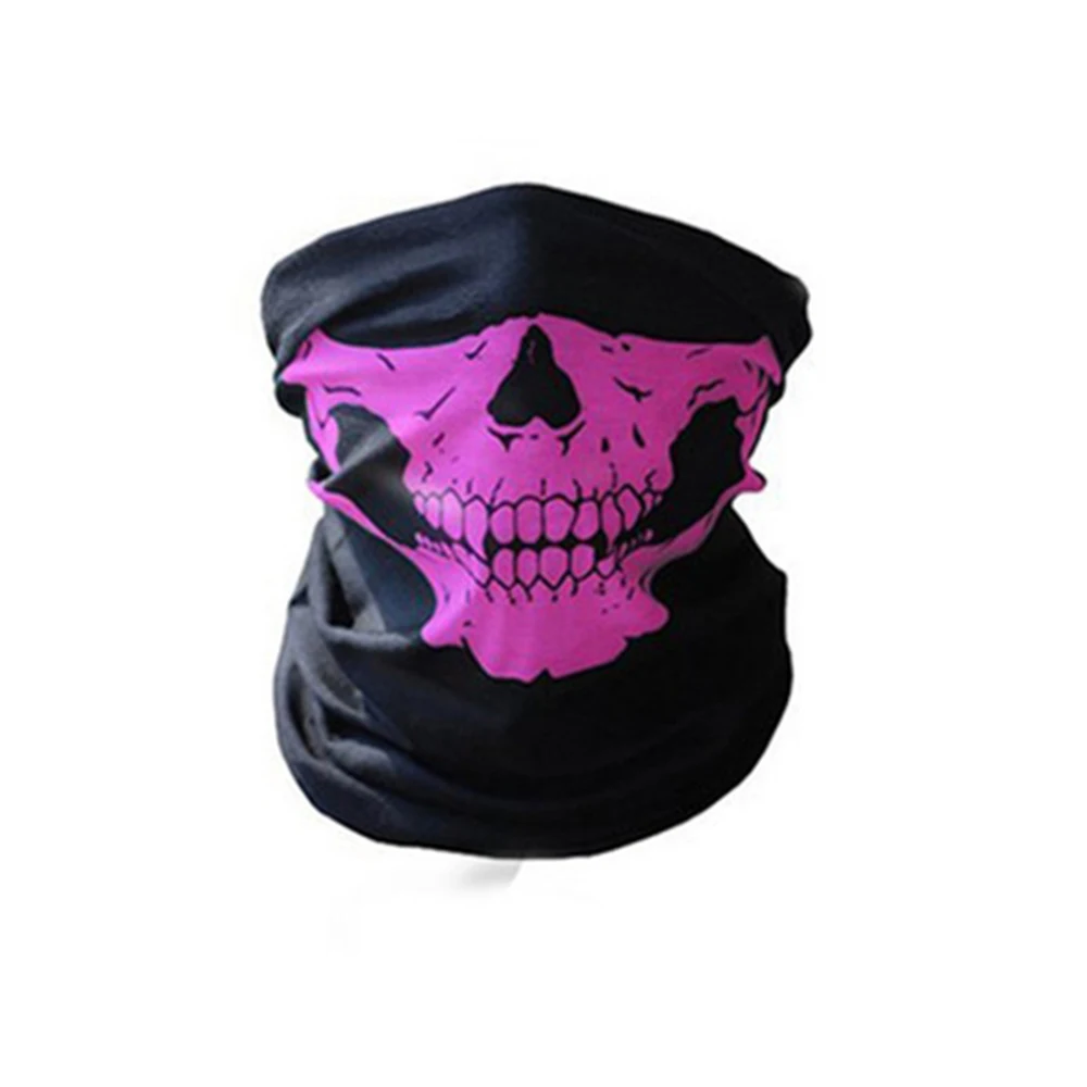 Маска с черепом, бандана, велосипедный шлем для велоспорта, маска для шеи, маска для лица, половина лица, Пейнтбол лыжи, спортивная повязка на голову, военные игровые маски - Цвет: Розовый