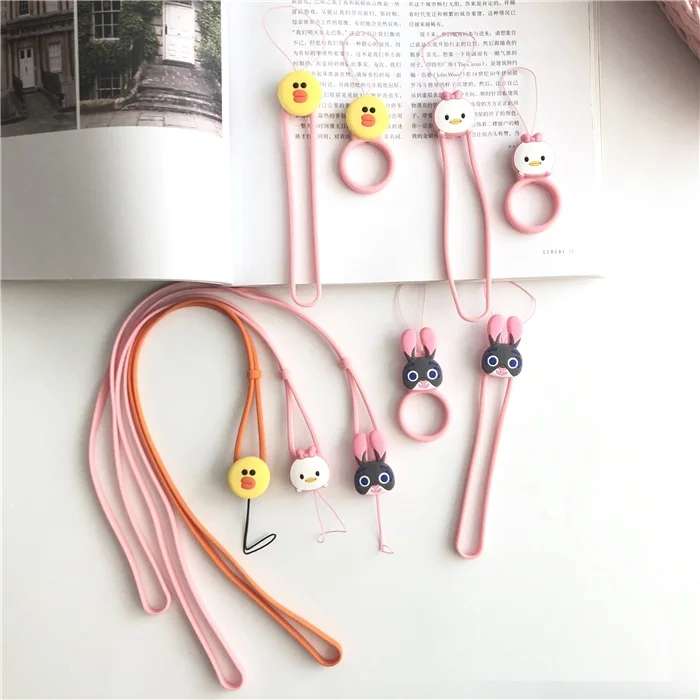 Custom Kawaii Duck mobile phone hand straps Neck Strap Lanyards for keys ID Card Gym USB Hanging Rope lanyard keychain Rinker