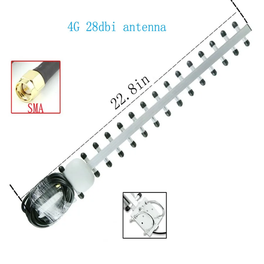 Антенна Yagi 4G 28dbi LTE SMA Male BNC TNC RP открытый направленный усилитель модем RG58 1 5 м|antenna