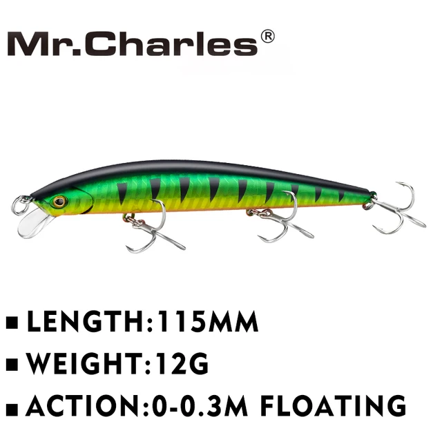 US $3.71 Mr.Charles CMC054 Fishing Lure 115mm/12g 0-0.3M FLOATING D Eyes Fishing Tackle Shad Minnow Hard Bai
