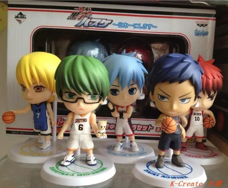 

Free shipping newest 10set every set packed 5pcs Q version The basketball which Kuroko plays pvc figure toy tall 8cm set.
