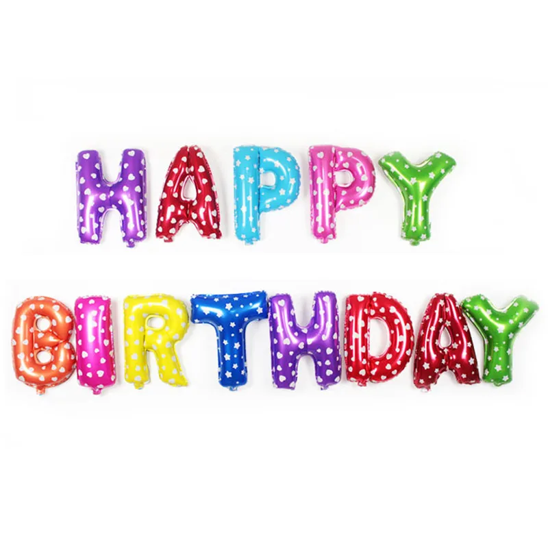16 inches multicolor letter balloons happy birthday mini smile face small letter balloons