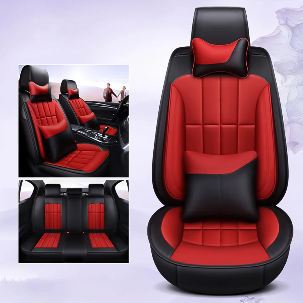 Красный Glcc кожаное автомобильное кресло из полиэстера чехол авто аксессуары автомобильное сиденье протектор универсальный для большинства автомобилей Задний регулируемый 120-142 см - Название цвета: Красный