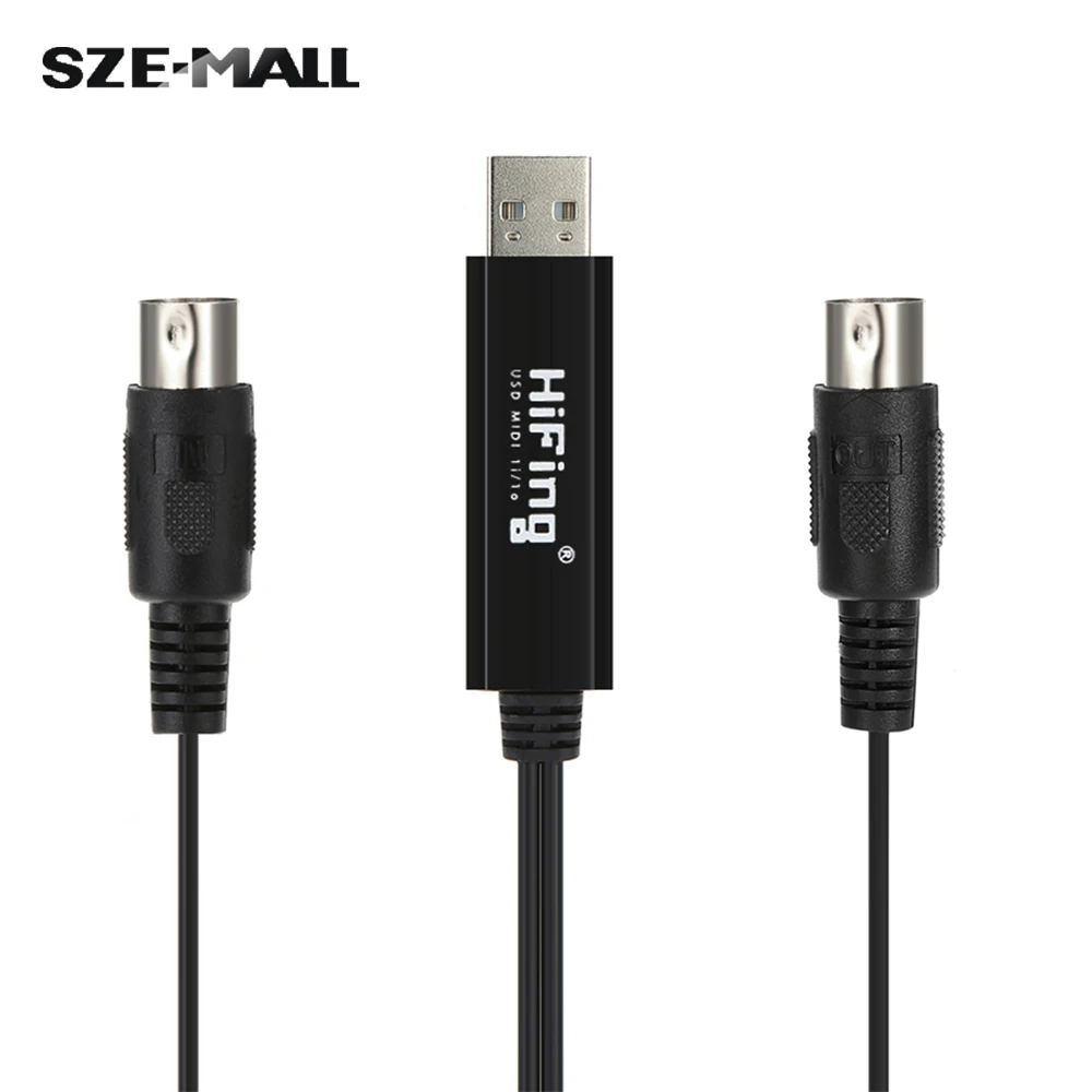 USB in-Out C/âble Adaptateur Midi Musique Clavier Piano pour Interface Pc Portable Converter pour Ordinateur Portable Clavier Piano Windows Pc Noir C/âble USB Midi