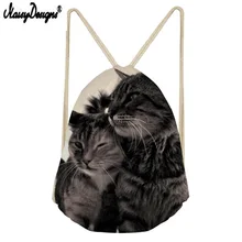 Сумка для влюбленных с объемным принтом милого кота, Портативная сумка с карманом, Мужская и Женская дорожная сумка,, лучший подарок