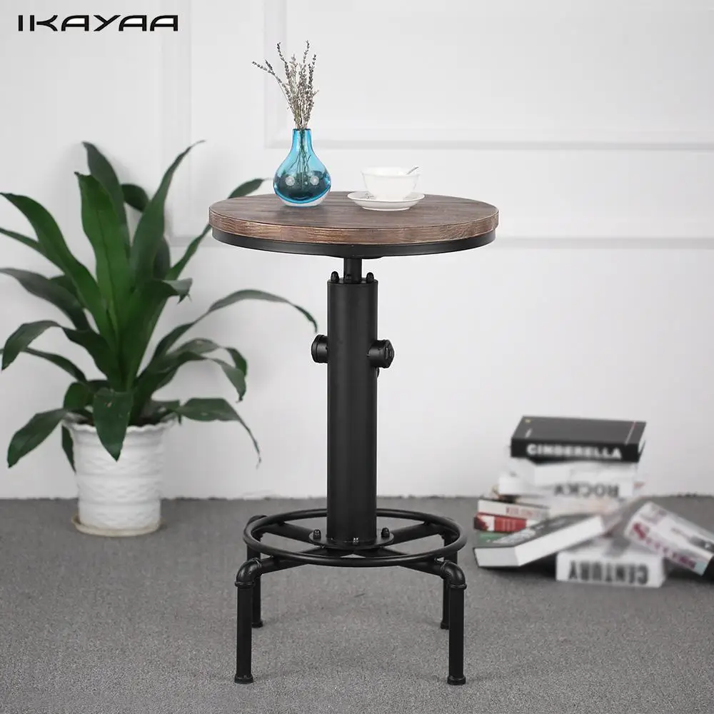 Counter Table Furniture Reviews Online Shopping Counter Table - Ikayaa Pinewood Top Round Pub Bar Table Height Adjustable Swivel Countertable Industrial Pipe Style Table Us Uk Fr De Stock counter table furniture reviews online shopping counter table - ikayaa pinewood top round pub bar table height adjustable swivel countertable industrial pipe style table us uk fr de stock