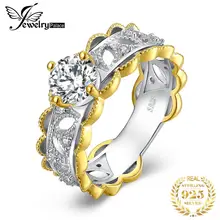 JewelryPalace Engagement Ring Women 925 Sterling Silver Golden 1.9ct Cubic Zirconia Anniverary Promise Wedding Brand Rings JewelryPalace Engagement Ring Women 925 Sterling Silver Golden 1.9ct Cubic Zirconia Anniverary Promise Wedding Brand Rings