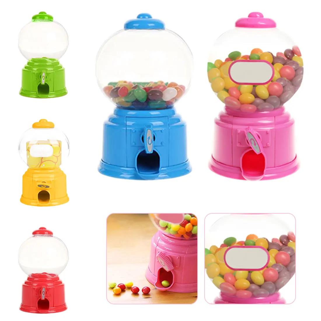 

Mini Candy Machine Creative Cute Sweets Bubble Gumball Dispenser Coin Bank Kids Toy snacks storage box