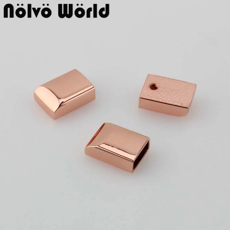 

10-50 pieces handbag purse zipper decoration end clips by screws rose gold color strap cover clasp accessory