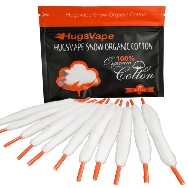 

20pcs Original Hugsvape Snow Cotton 100% Organic Cultivated Cotton for Electronic Cigarette RTA / RDA / RDTA for DIY Lover