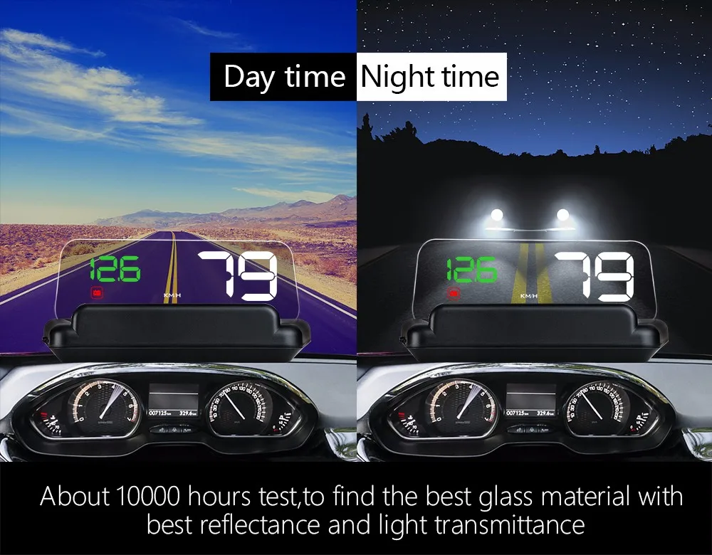 

Original NEW C500 5" OBD2 HUD Head Up Display Digital Windshield Stereo Imaging Car Speed Projector 8 Display Mode Car Computer