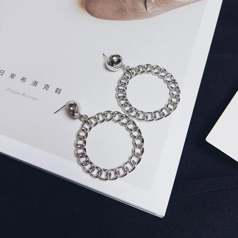 Женские большие серьги цепочки диаметром 3 8 см в стиле хип хоп|big earrings|earrings forearrings