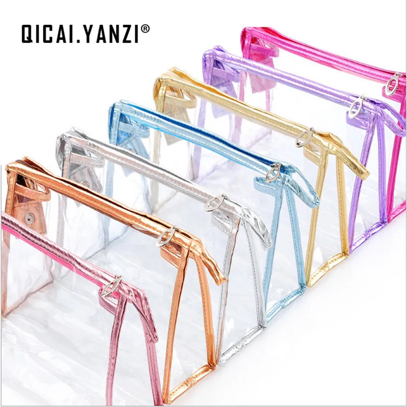 

QICAIYANZI New Portable Clear Travel Toiletry Beauty Makeup Holder Cosmetic Bags Storage Organizer Travel Bag High Quality S505