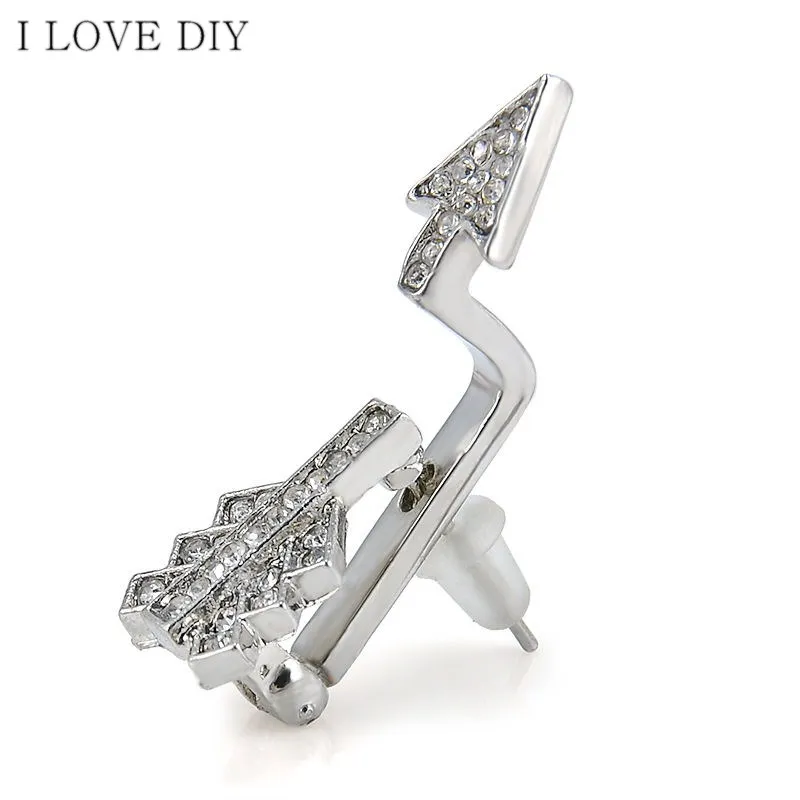 Fashion Women Creative Bow Cupid s Arrow Crystal Stud Earrings font b Jewelry b font Gift
