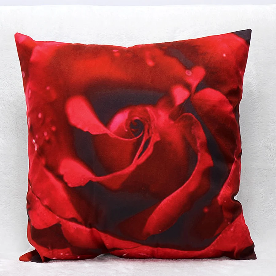 New 45x45cm pillow case red rose home line flowers cushions cover