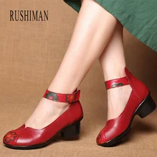 RUSHIMAN Spring Summer Shoes Woman Genuine Leather Round Toe Sandals Casual Flats Women Shoes 2018 New Fashion Women Sandals RUSHIMAN Spring Summer Shoes Woman Genuine Leather Round Toe Sandals Casual Flats Women Shoes 2018 New Fashion Women Sandals
