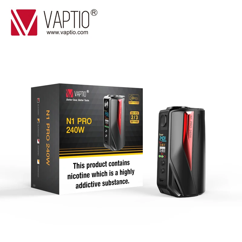 Электронная сигарета Vaptio 240 Вт коробка мод N1 Pro дисплей встроенный внешний 2/3*18650
