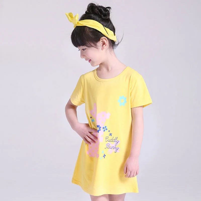 Принцессы для девочек ночные рубашки летние шорты рукавом Цветы мультфильм Ночная рубашка Пижама для девочек пижамы Дети Детская ночная рубашка платья