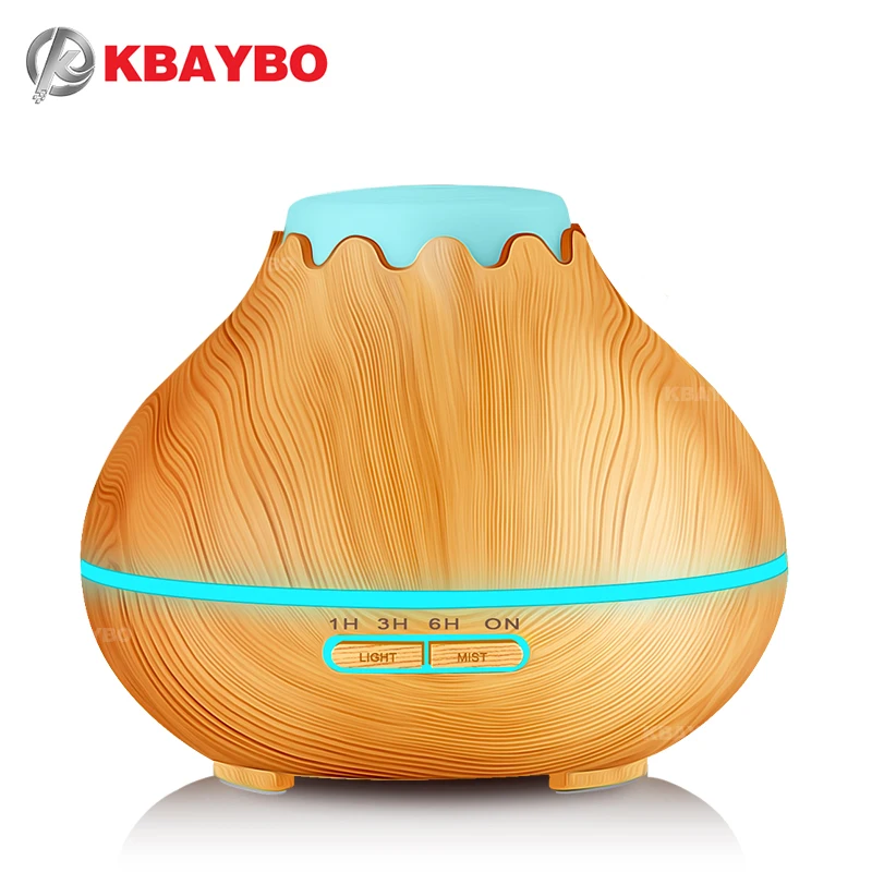 

400ml Air Humidifier Essential Oil Diffuser Aroma Lamp Aromatherapy Electric Aroma Diffuser Mist Maker for Home-Wood