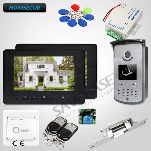 

HOMSECUR 7" Hands-free Video Door Phone Intercom System Electric Strike Lock Set Included