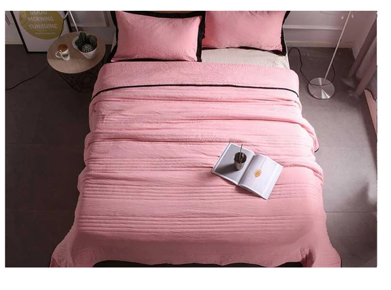 Постельное белье 3 предмета высокое качество Простота сплошной Цвет тонкие летние Стёганое одеяло крышка наволочка для мягкой подушки нет