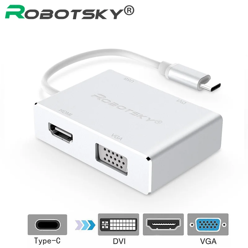 network usb hub Type C to HDMI TV VGA DVI USB 3.0 Video Adapter for