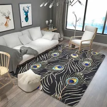 Этнический стиль рисунок в виде Павлиньего пера ковры для гостиной спальни Tapete Диванный Кофейный Столик Прикроватный Противоскользящий коврик и ковер