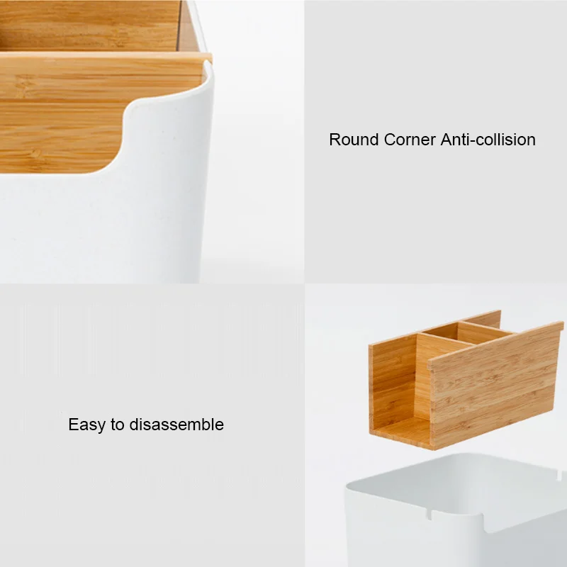 Xiaomi Mijia бамбуковое волокно съемный ящик для хранения, дизайн перегородки, косметический ящик для хранения, портативный туалетный ящик