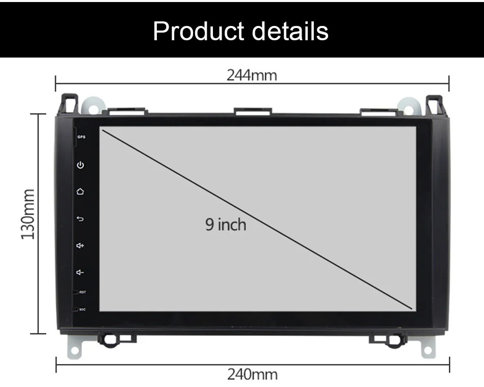 Excellent Eunavi 2 Din 4 Core Android 9.0 Car radio stereo 2G RAM GPS NAVI for voor Benz B200 Een B Klasse B200 W169 W245 W639 W906 WIFI 25