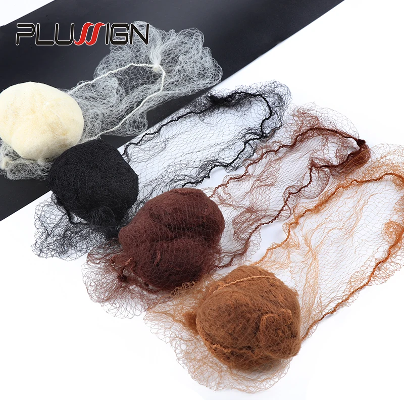 Hot Sale Plussign 20Pcs Four Colors 5Mm Hole Soft Nylon Hairnets Black Brown Dark Coffee Beige Color Invisible Disposible Net