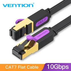 High-Speed Cat7 Ethernet Cable - RJ45 SSTP Network Patch Cord (Available in 5m, 10m, 20m Lengths) - 10m (Cat7 Flat  Black)