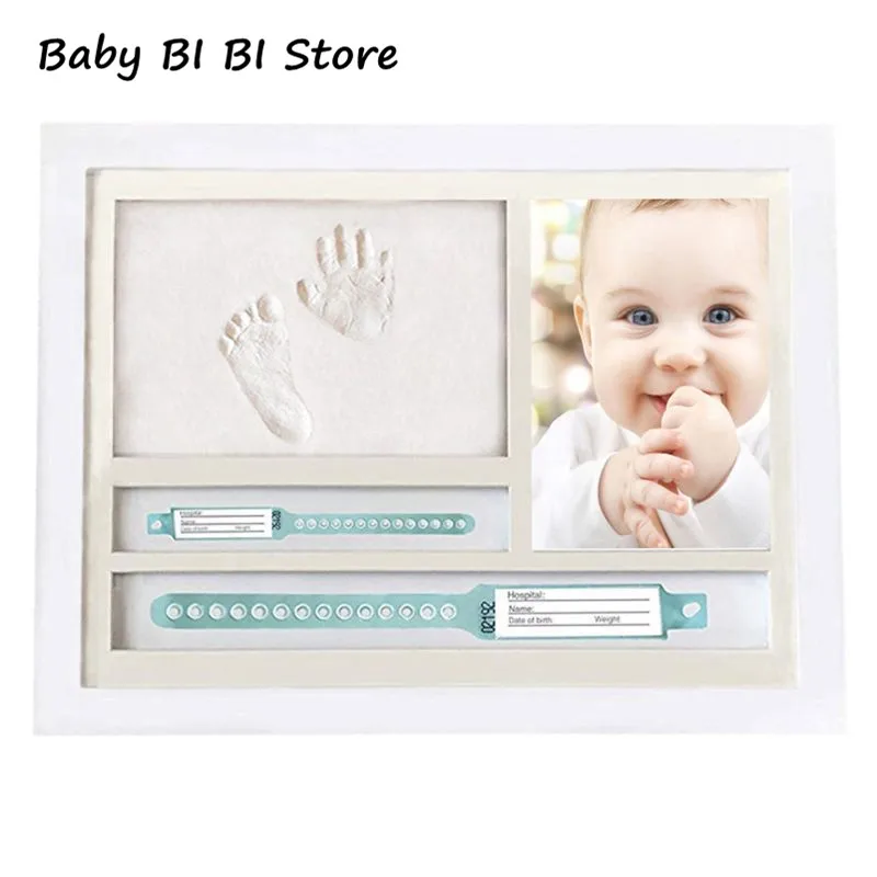 

Newborn Hand and Foot Prints Print Mud Photo Frame One Year Old Baby Infants Gifts Commemorative Table Decoration Frames