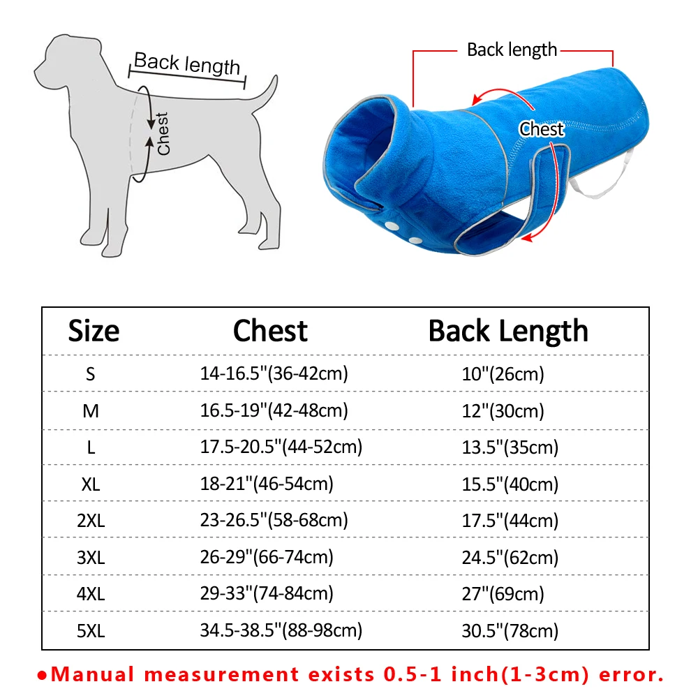 Флисовая одежда для собак, светоотражающий теплый зимний жилет, куртка для маленьких, средних и больших собак, бульдог, roupas para cachorro