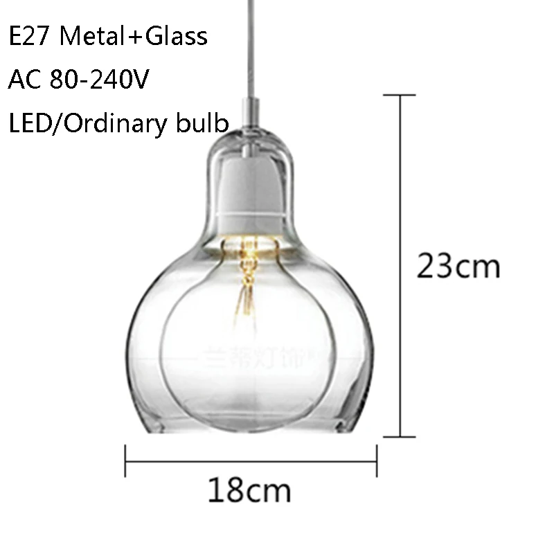 Скандинавские современные минималистичные стеклянные подвесные светильники E27, художественное освещение для гостиной, столовой, спальни, ресторана, кафе, отеля, комнаты