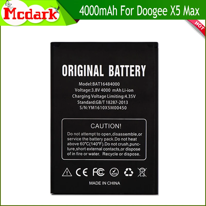 

4000mAh Battery For DOOGEE X5 Max X5 Max Pro Batterie Bateria Accumulator AKKU PIL BAT16484000