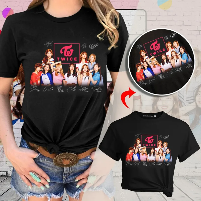 

Exo Got7 Next Blackpink Short Sleeve Female T Shirt Monsta Twice Wanna One Stray Kids Ikon Ateez T-shirt For Women